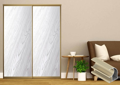 Дверь-купе 2650*600(700,800,900) мм, золото матовое, Белый премиум St38 EGGER