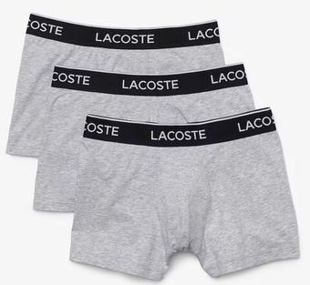 Мужские спортивные боксеры Lacoste Casual Cotton Stretch Boxer 3P - серый