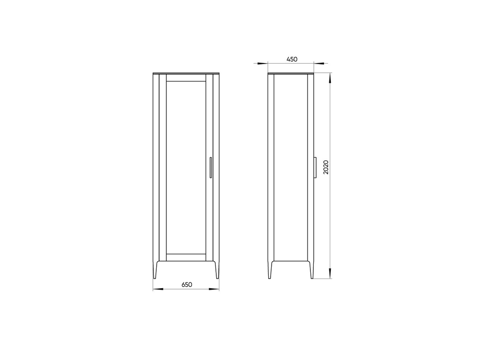 Витрина Type oak стеклянная высота 200 см L (темно-серый)