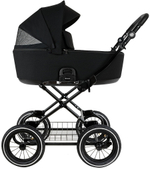 Детская коляска Roan Bass Next Classic d12 2.0 3 в 1 с автокреслом Pituso Baesa Pro Black,Beige Canopy BNC/85/2 Caviar/Black/руч.Cappuccino