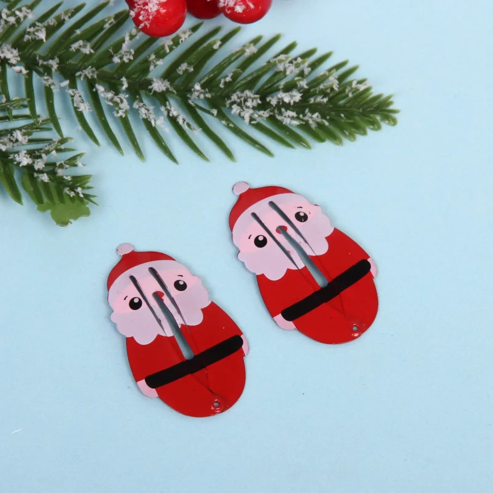 Зажимы для волос 2шт «Новогодняя сказка - Дед Мороз», 5*2см