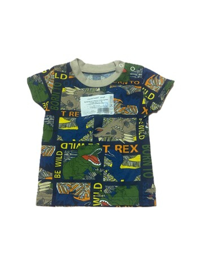 Футболка на мальчика из кулирки (100% хлопок) на кнопках на плече на рост 62 см