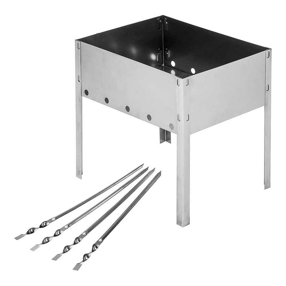 Мангал сборный Helios Light 300x240x300мм, 4 шампура, сталь 0,3мм (HS-МC.01-Э-1) Helios