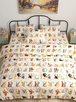 Простынь на резинке Сказка "Алфавит" 160х200 см, перкаль