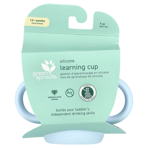 Green Sprouts, Силиконовая чашка для обучения, для детей от 12 месяцев, светло-голубой, 207 мл (7 унций)