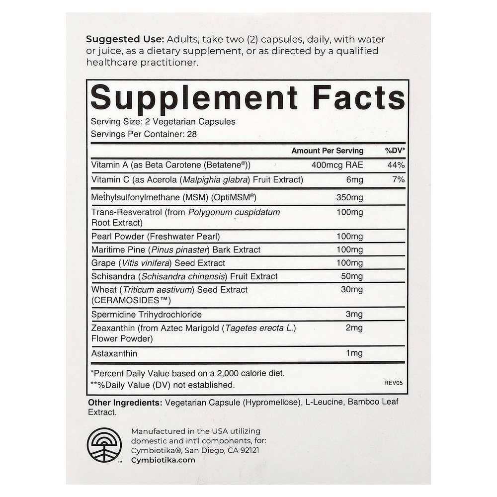 Cymbiotika, Healthy Glow™, средство для ежедневной красоты, 56 капсул