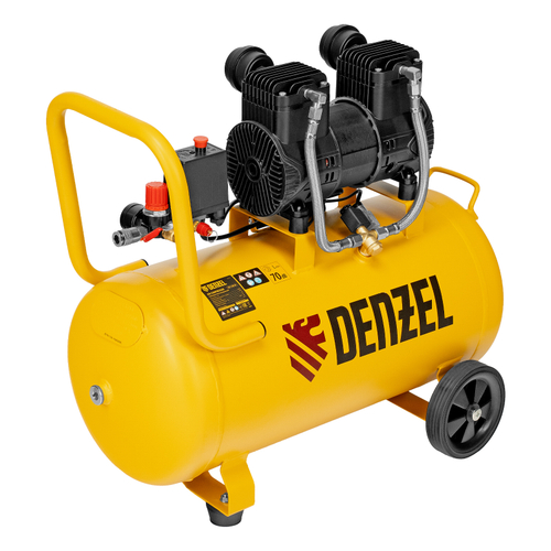 Компрессор безмасл. малошумный DLP-1500/50, 1,5 кВт,50 л, 2850 об/мин, 250 л/мин// Denzel