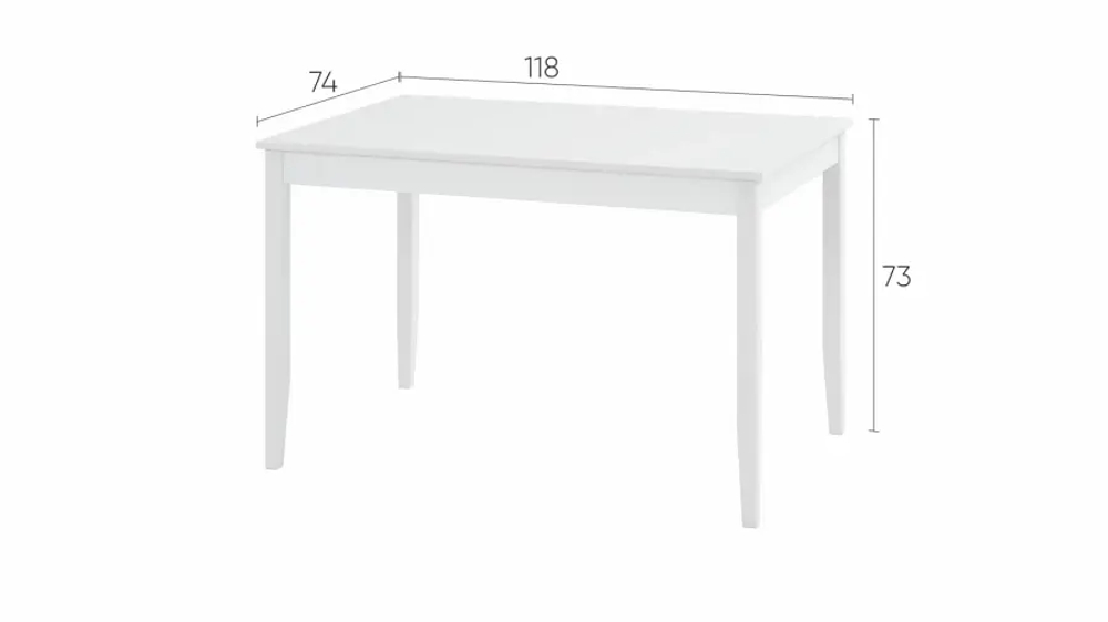 Кухонный стол  -  аналог IKEA /ЛЫМ/ ИКЕА, 118x74см, белый