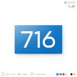 Номер на дверь 716, табличка на дверь для офиса, квартиры, кабинета, аудитории, склада, голубая 120х70 мм, Айдентика Технолоджи