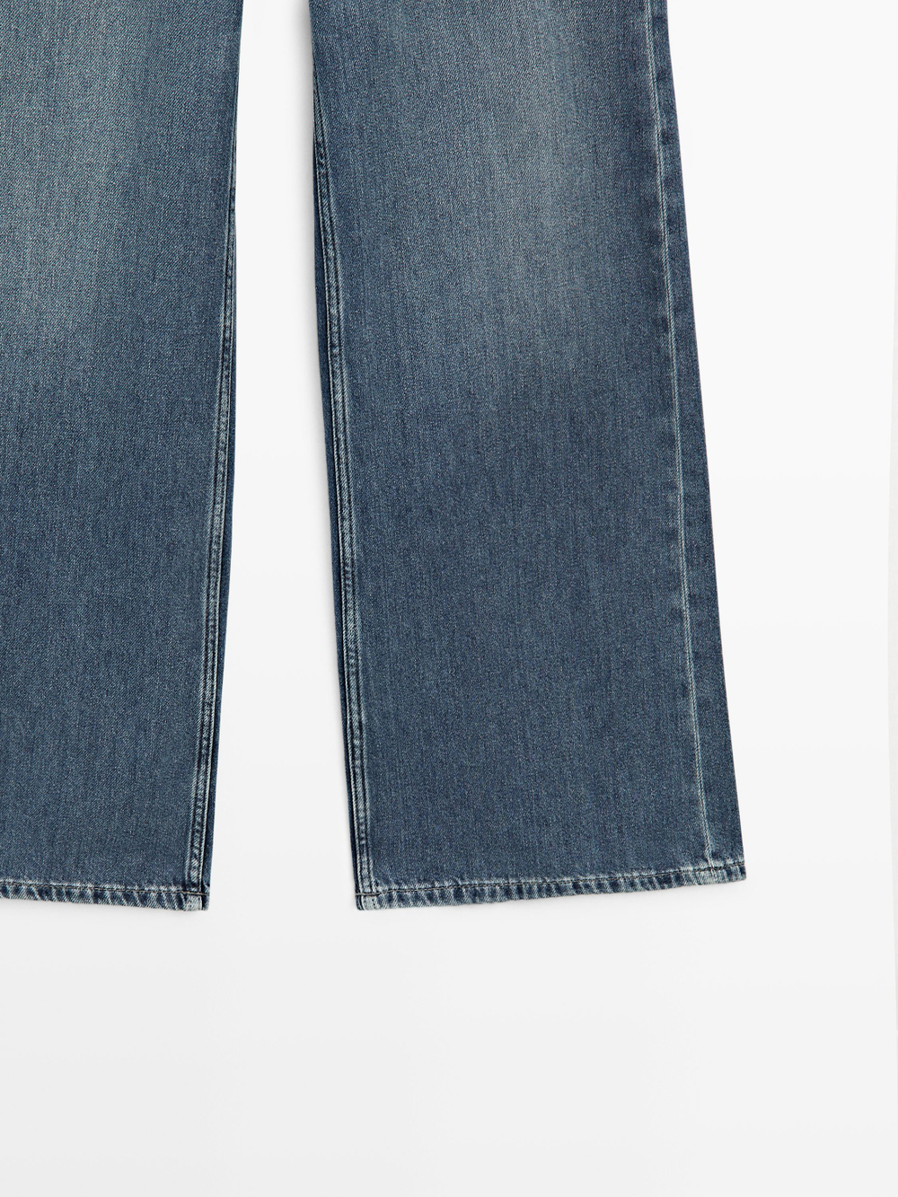 Massimo Dutti Джинсы с высокой талией и широкими штанинами, средне-синий