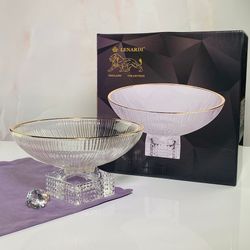 Lenardi 200-130 Фруктовница 21,5см на ножке в под.уп. (х12)Стекло