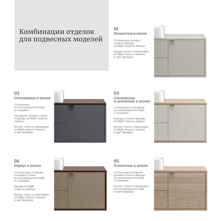 Тумба для ванной подвесная WPR 16