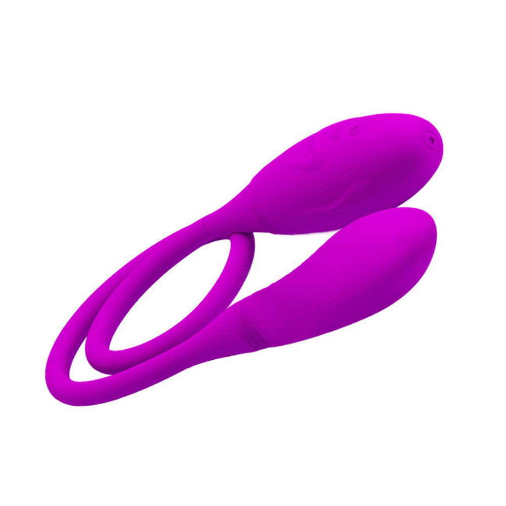 Мощный перезаряжаемый двусторонний гибкий вибратор с двигающимся элементом Snaky Vibe (7 режимов), фиолетовый (Цвет: фиолетовый)