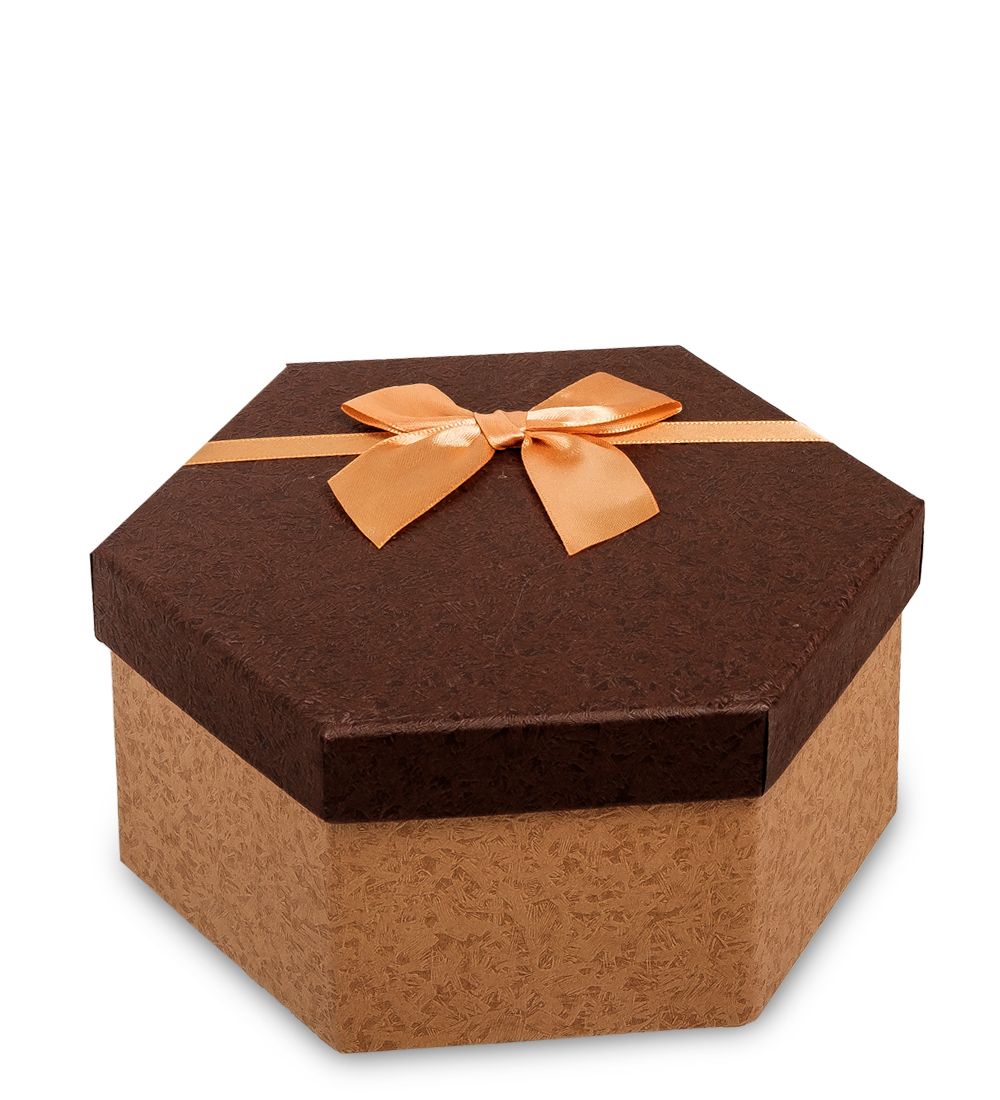 WG-26/2-F Коробка подарочная «Шестиугольник» цв.беж./коричн.