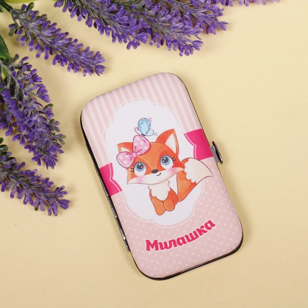 Набор для маникюра в футляре 6 предметов «Милашка!»,11*6,5см ✦