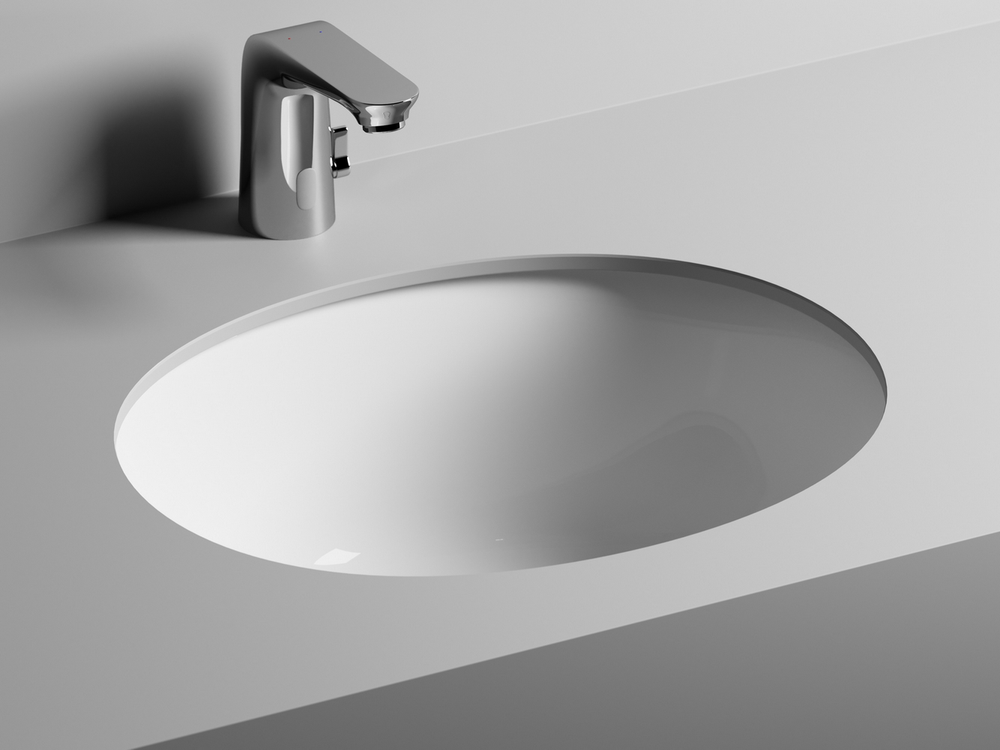 Умывальник овальный встраиваемый под столешницу Element 510x420x195мм, с крепежом и шаблоном для установки