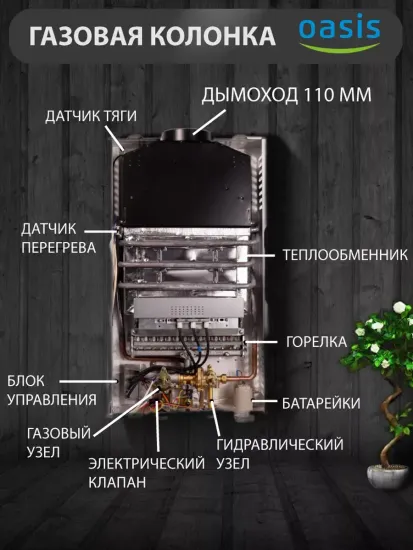 Газовая колонка проточная Oasis Eco Standart W-20 кВт (EU-20/W)