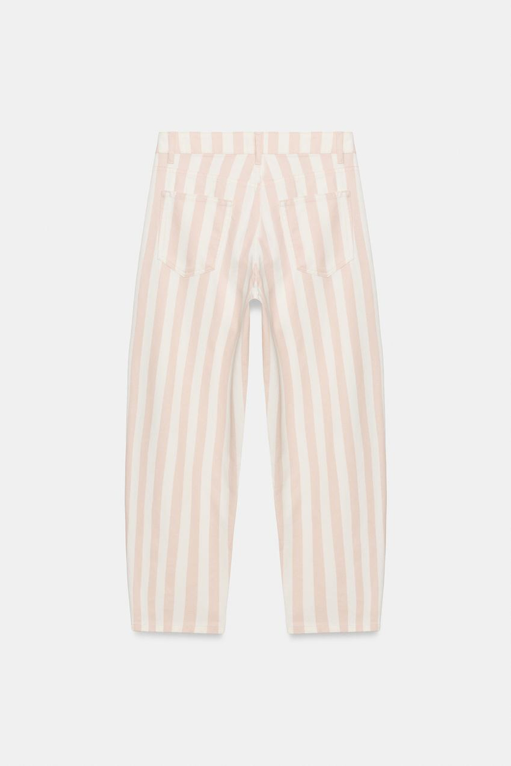 ZARA ЗАУЖЕННЫЕ ДЖИНСЫ В ПОЛОСКУ СО СРЕДНЕЙ ПОСАДКОЙ — ZW COLLECTION, ПОЛОСКИ