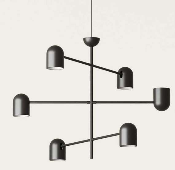 Подвесной светильник Pipe 6L, 84х64 см, черный