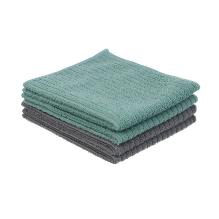 VETTA Набор салфеток из микрофибры, универсальные, "Полоски", 4 шт, 25x30см, 230г/кв.м.