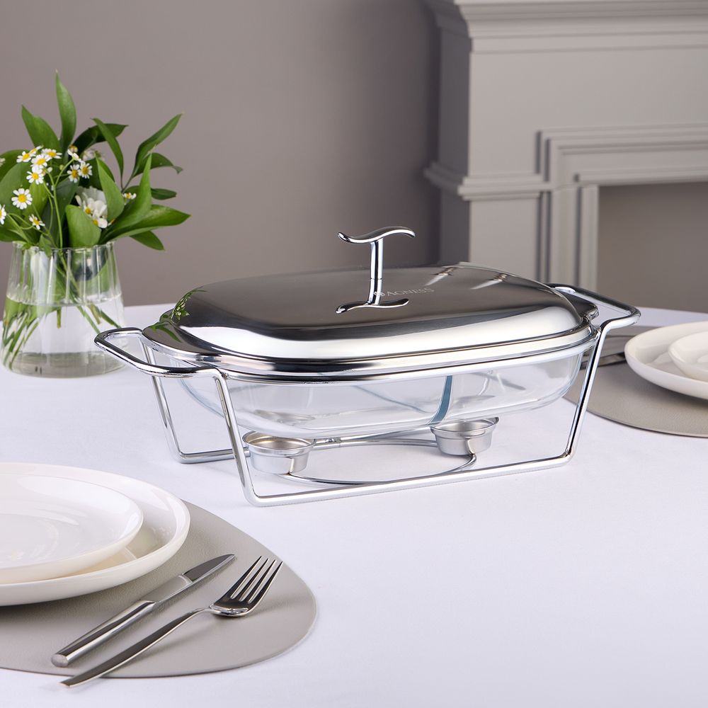 МАРМИТ AGNESS ПРЯМОУГ 2 ОТСЕКА SILVER 2,45L