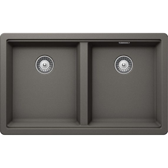 Мойка SCHOCK Greenwich 80-2 Cristadur (подстольный монтаж) серебристый камень