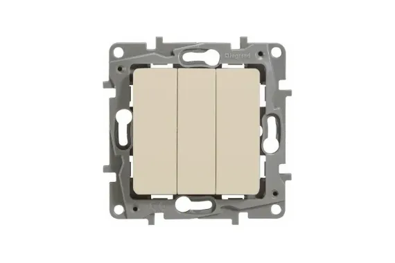 Выключатель Legrand Etika 3 клавиши слоновая кость 27384