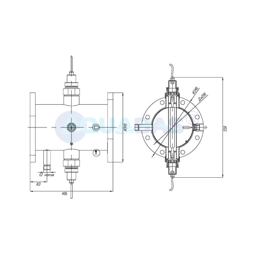 УФМ.24 Излучатель ультрафиолетовый XENOZONE UVM-2400 (150м3/ч, 2,4кВт, Ду200) в комплекте с датчиком интенсивности УФ излучения и блоком промывки