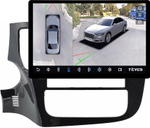 Магнитола Mitsubishi Outlander 3 2012-2022 (левый руль, рамка 9) - Teyes CC3-2K-360 монитор 13" 2K QLED на Android 10, 6Гб+128Гб, CarPlay, 4G SIM-слот, 4 камеры в комплекте