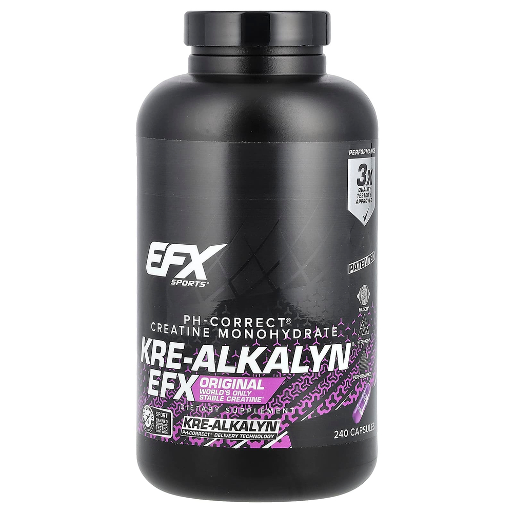 EFX Sports, Kre-Alkalyn EFX, 1500 мг, 240 капсул (750 мг на капсулу)