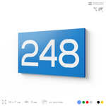 Номер на дверь 248, табличка на дверь для офиса, квартиры, кабинета, аудитории, склада, голубой 120х70 мм, Айдентика Технолоджи