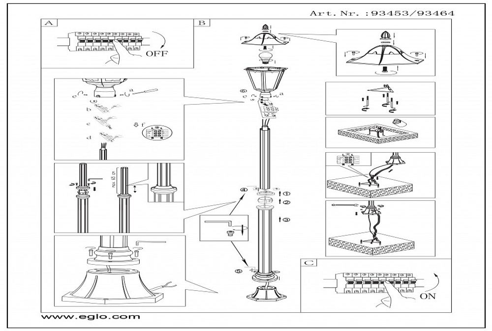 Фонарный столб Eglo ПРОМО Navedo 93454