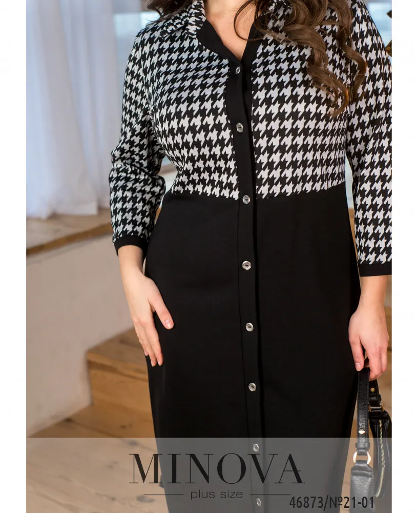 Платье 21-01-черно-белый Minova