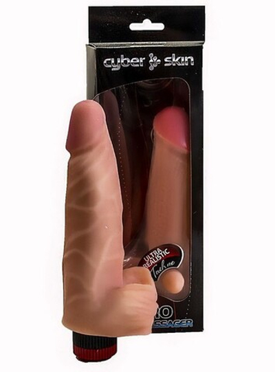 Реалистичный вибратор с мошонкой Vibro Massager , вторая кожа (22 см , телесный) (Цвет: телесный)