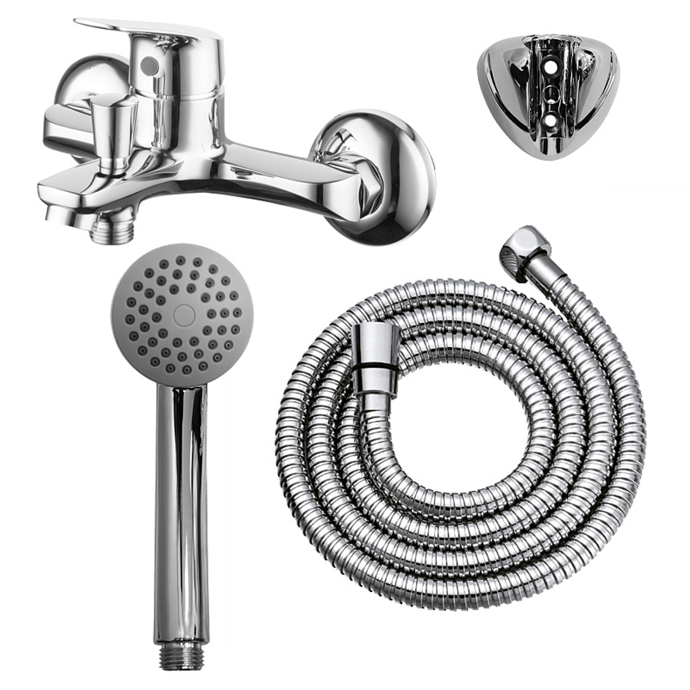 Смеситель для ванны и душа Azario с ручным душем, керамический картридж, хром (AZ-HU245906)