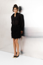 Блуза-рубашка из тенселя черная