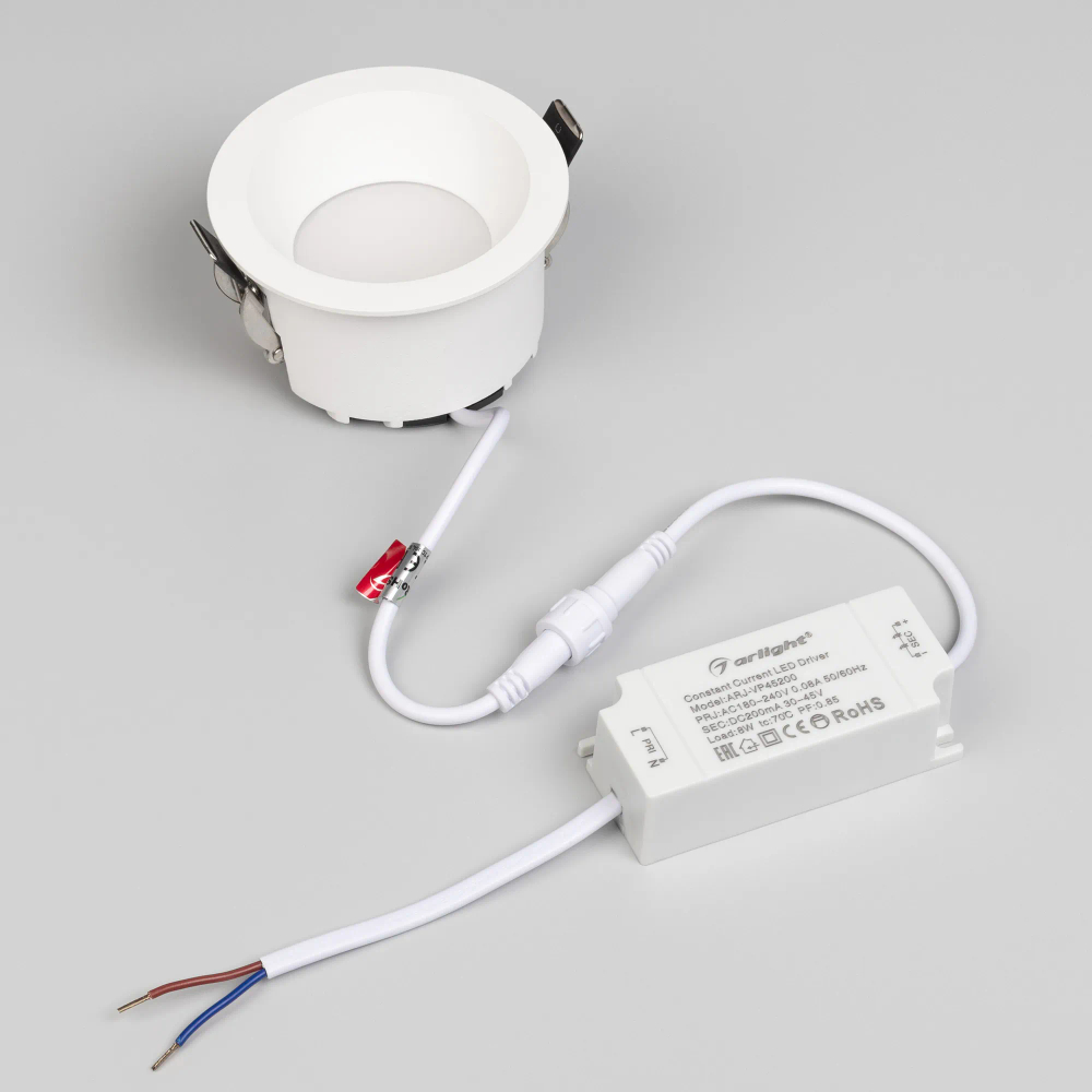 Светильник MS-DROP-BUILT-R84-8W Warm2700 (WH, 85 deg, 230V) (Arlight, IP54 Металл, 5 лет) 054694