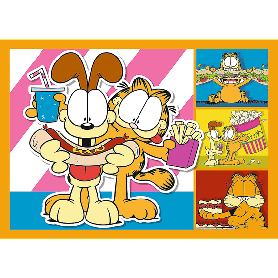 Pazl \ Puzzle \ Пазлы Puzzles - "4in1" - Garfield loves lasagna / Nickelodeon Garfield