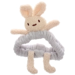 Повязка на голову косметическая «ДАЙМОНД Ми», зайки с лапками, цвет лавандовый, серый, и бежевый, 20*5.5см (ZIP пакет)