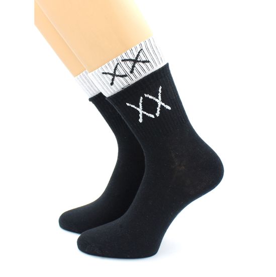 Носки с принтом "Крестики" черные Hobby Line