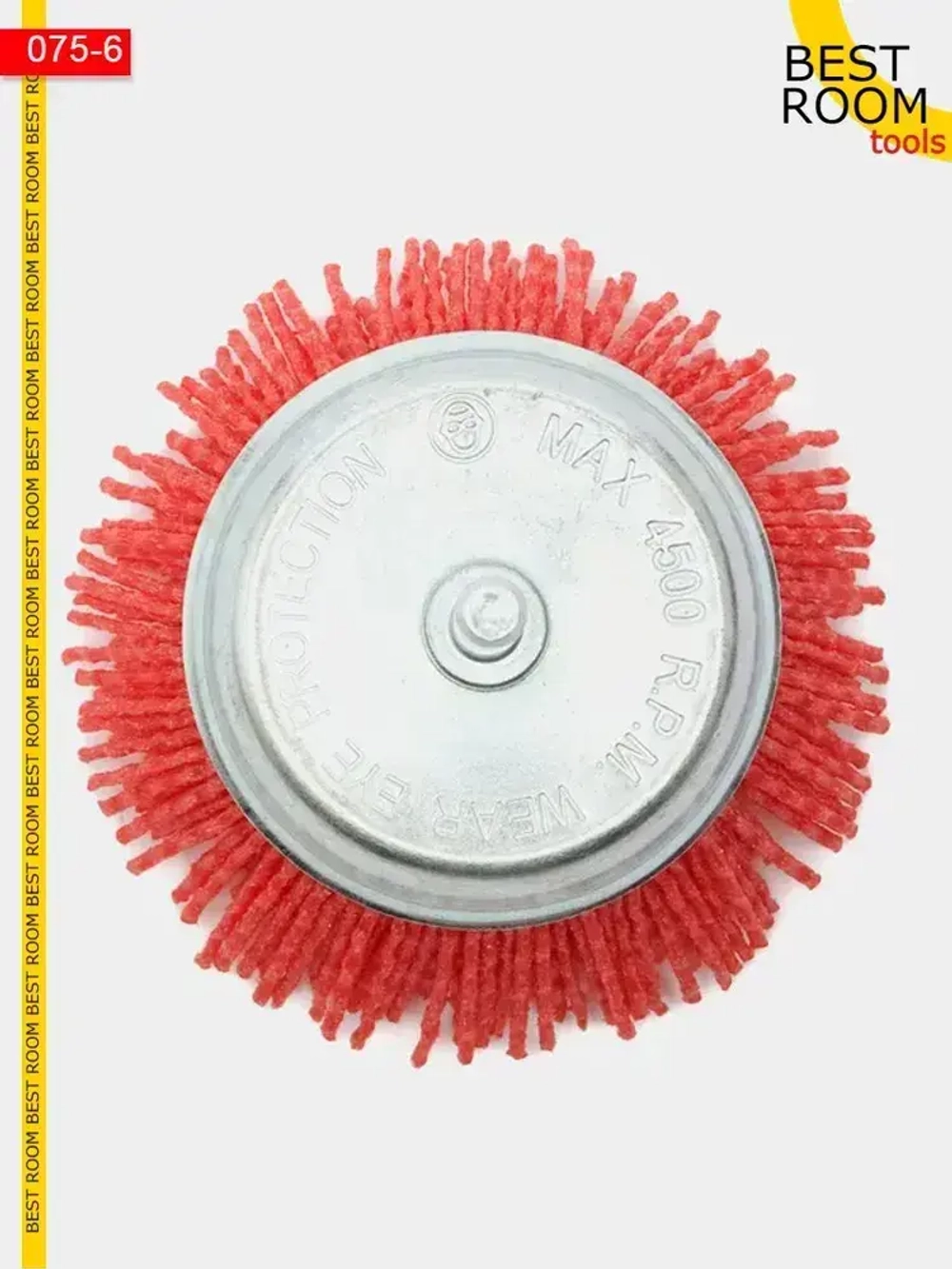 Щетка нейлоновая для дрели, Корщетка "чашка" насадка на дрель нейлоновая 75 х 6 мм