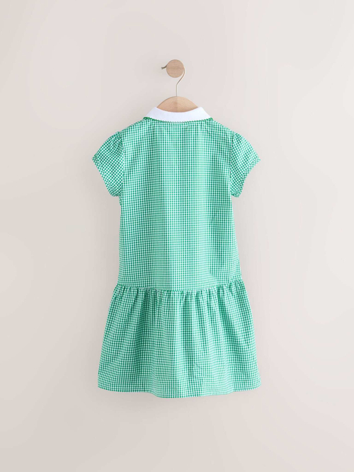 Сарафан школьный на молнии для девочки Next E65-038, Белый, Зеленый