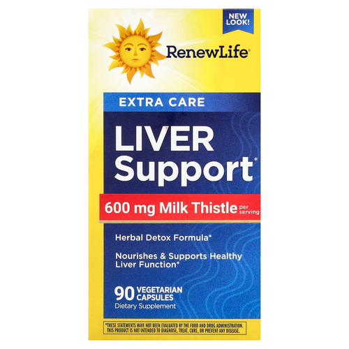 Renew Life, Поддержка печени, 90 вегетарианских капсул