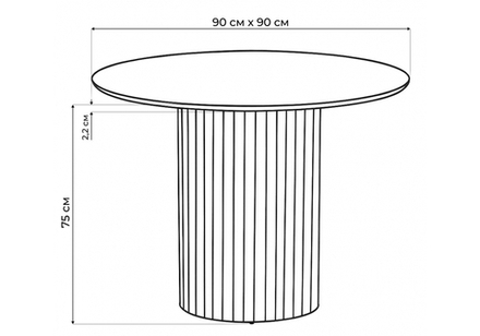 Керамический стол Woodville Гравент 90 белый мрамор snow white, черный