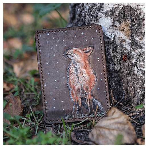 Кожаный картхолдер «Лисичка»