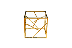 GY-ET2051214GOLD Стол журнальный прозр.стекло/золото 50*50*50см