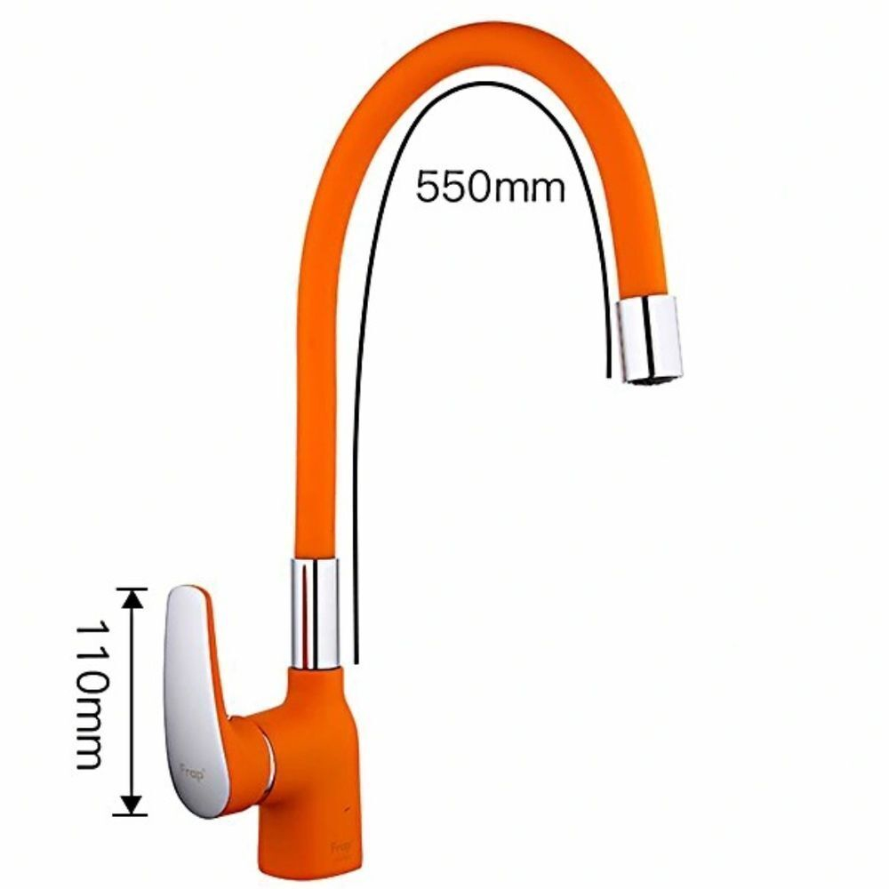 Смеситель для кухни, Frap, гибк излив, с картриджем, оранж, F4453-02