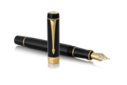 Перьевая ручка Parker Duofold Classic Centennial, Black GT, перо: F