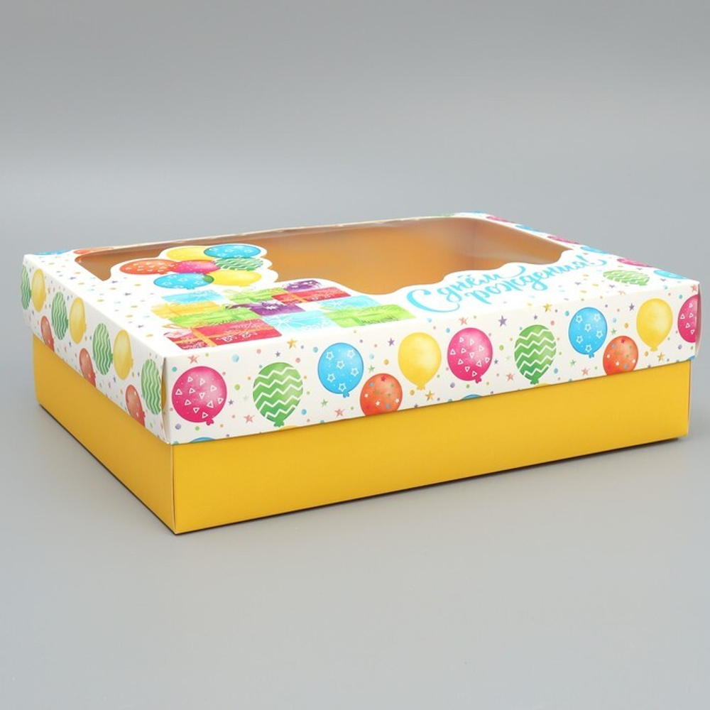 Коробка подарочная «С Днём Рождения», 32 × 24 × 9 см