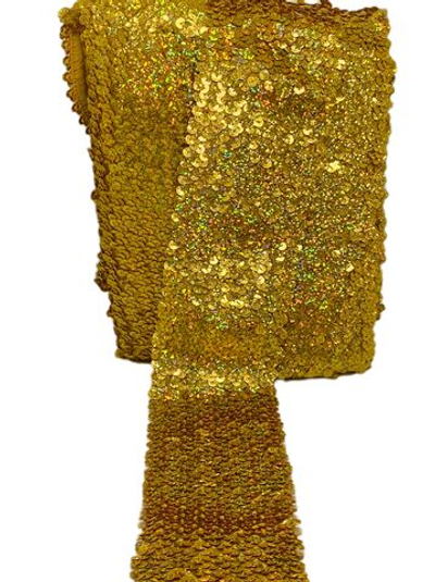 Тесьма эластичная пайтки ш-7см золото отрез 1,5м